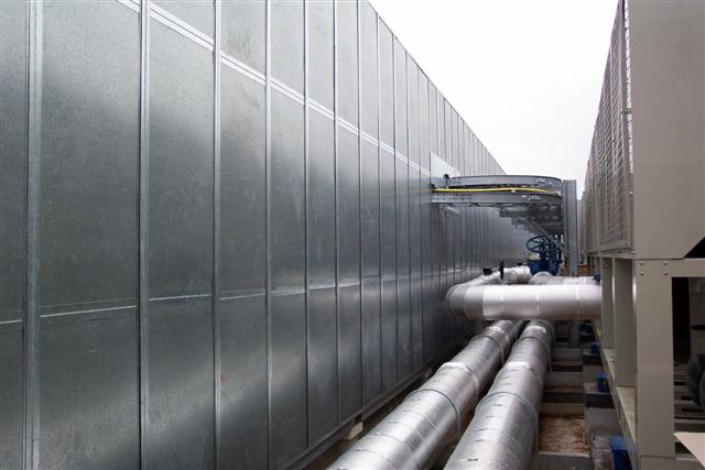 Outdoor sound barrier wall for industrial noise control and environmental protection